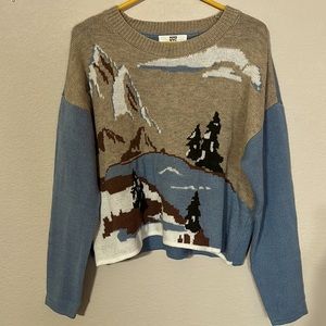 Madden NYC landscape sweater, oversized 1x New, never worn